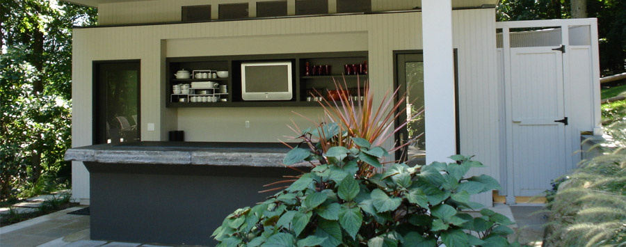 Pound Ridge Additions - exterior Kitchen / Bar