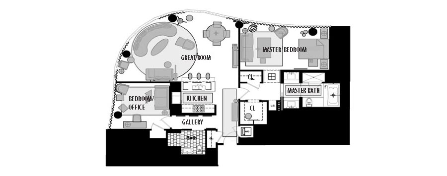 Astor Place Plan - Floor Plan/ 1385sqft