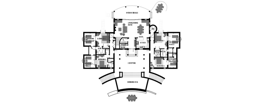 Caribbean House First Floor - First Floor Plan/ 6278sqft
